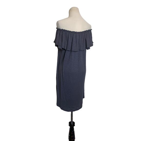 Drew Smokey Gray Off Shoulder Mini Shift Dress Size M - Picture 9 of 11